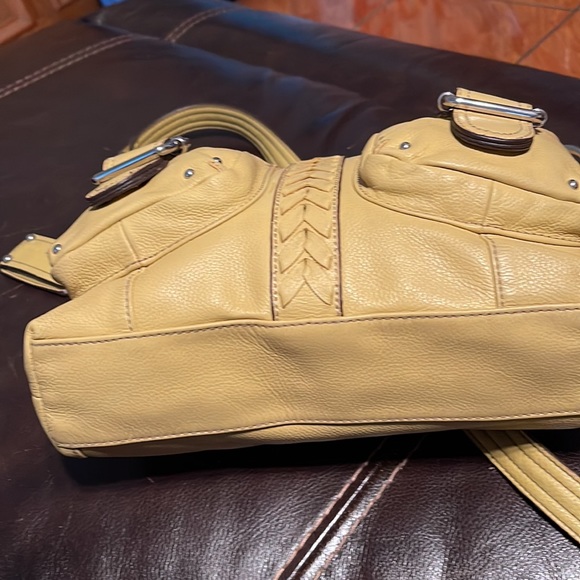 TIGNANELLO YELLOW LEATHER SATCHEL BAG - Picture 3 of 5